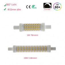 5W 78mm 10W 118mm Φ15mm Slim SMD R7s LED Stabbirnen Leuchte Dimmbar